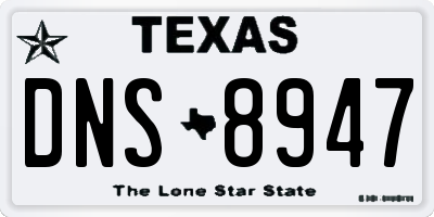 TX license plate DNS8947