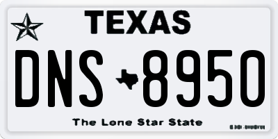 TX license plate DNS8950