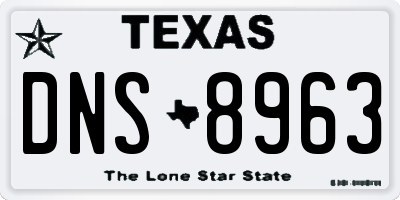 TX license plate DNS8963