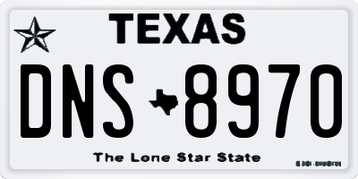 TX license plate DNS8970