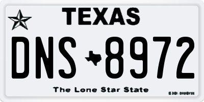 TX license plate DNS8972