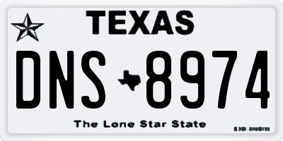 TX license plate DNS8974