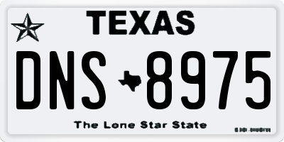 TX license plate DNS8975