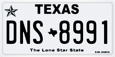 TX license plate DNS8991
