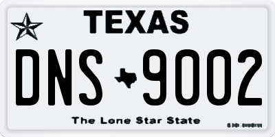 TX license plate DNS9002