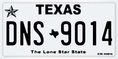 TX license plate DNS9014