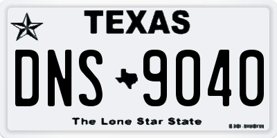 TX license plate DNS9040