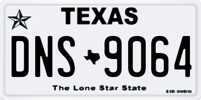 TX license plate DNS9064