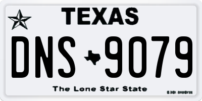 TX license plate DNS9079