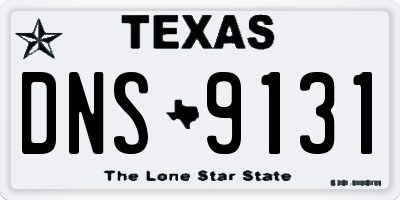 TX license plate DNS9131