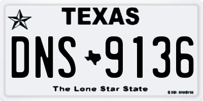 TX license plate DNS9136