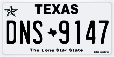 TX license plate DNS9147