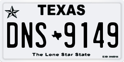 TX license plate DNS9149