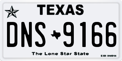 TX license plate DNS9166