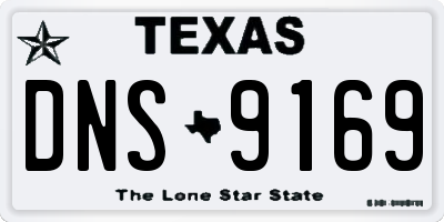 TX license plate DNS9169