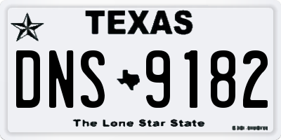 TX license plate DNS9182