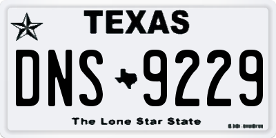TX license plate DNS9229
