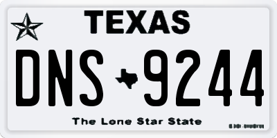 TX license plate DNS9244