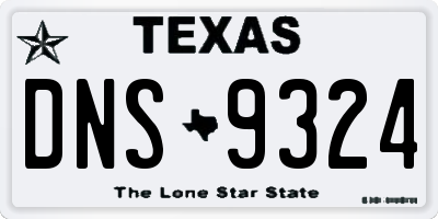 TX license plate DNS9324