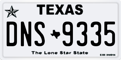 TX license plate DNS9335