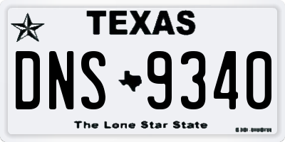 TX license plate DNS9340