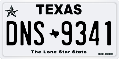 TX license plate DNS9341