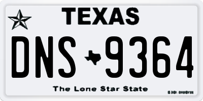 TX license plate DNS9364