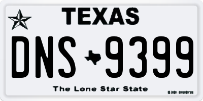 TX license plate DNS9399