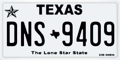 TX license plate DNS9409