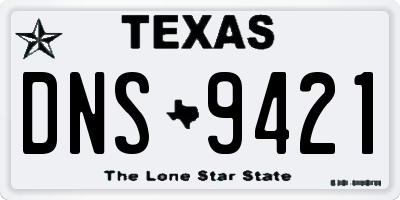 TX license plate DNS9421