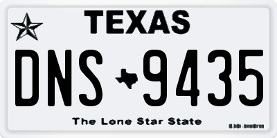 TX license plate DNS9435
