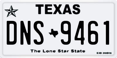 TX license plate DNS9461