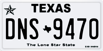 TX license plate DNS9470