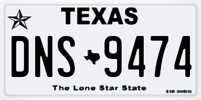 TX license plate DNS9474