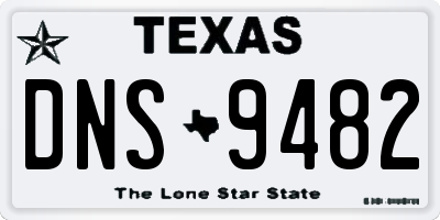 TX license plate DNS9482