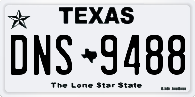 TX license plate DNS9488