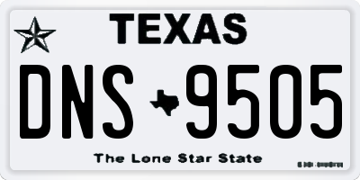 TX license plate DNS9505
