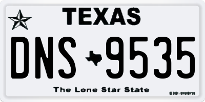 TX license plate DNS9535