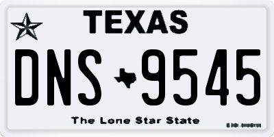 TX license plate DNS9545