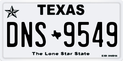 TX license plate DNS9549