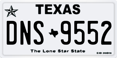 TX license plate DNS9552