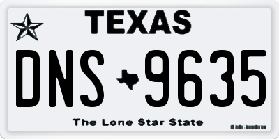 TX license plate DNS9635