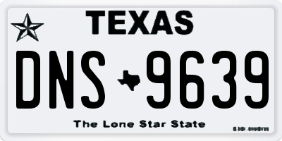 TX license plate DNS9639
