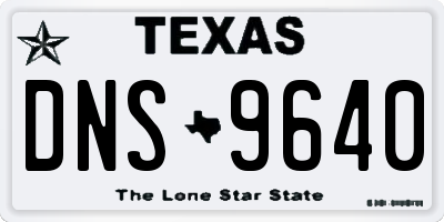 TX license plate DNS9640