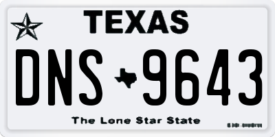 TX license plate DNS9643