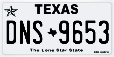 TX license plate DNS9653