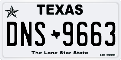 TX license plate DNS9663