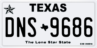 TX license plate DNS9686