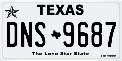 TX license plate DNS9687