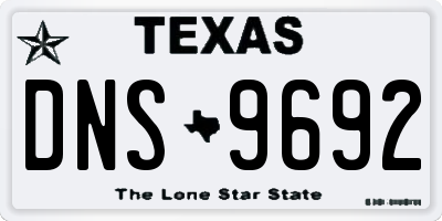 TX license plate DNS9692